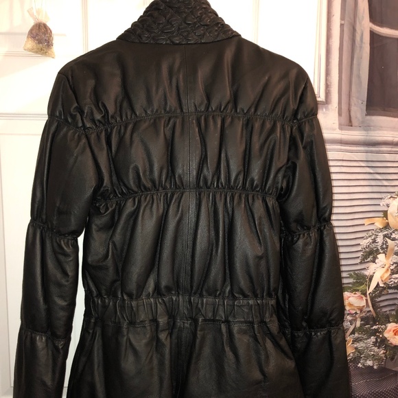 Vintage Black Soft Leather Danier Down Filled Puffer Jacket, Size Small - Picture 3 of 6